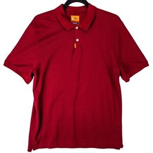Nike Polo Dri-Fit Polo Men's Medium Logo Short Sleeve Red Cotton Blend Pique
